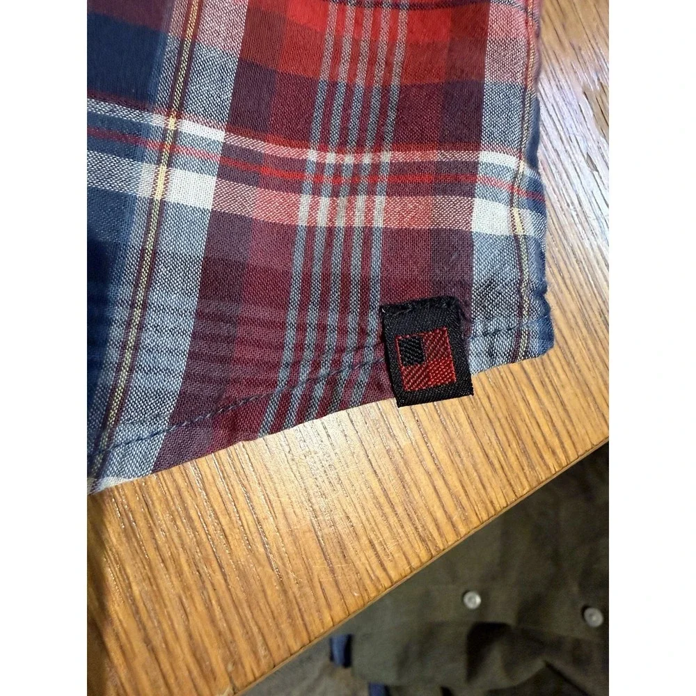 Woolrich Shirt Mens XXL Red Blue Plaid Short Sleeve Button Down 100% Cotton - Picture 3 of 8